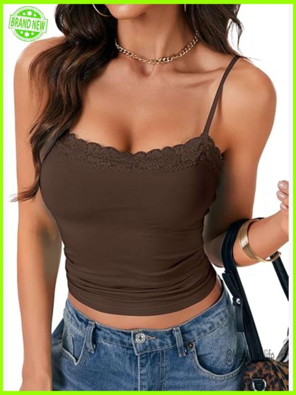 Lace Square Neck Camisole Adjustable Strap Tank Top Sleeveless Cami